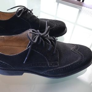 Cole Haan Black Suede Oxfords